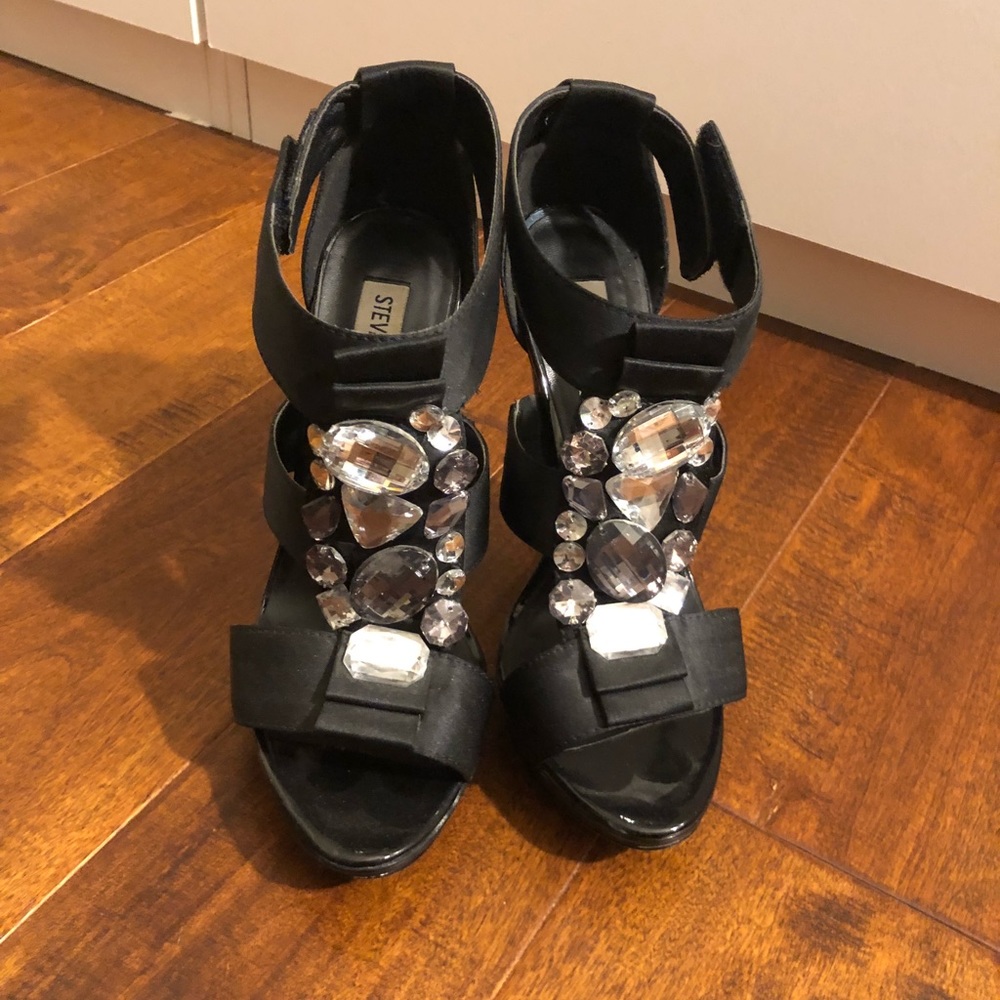 Black Crystal High Heels
